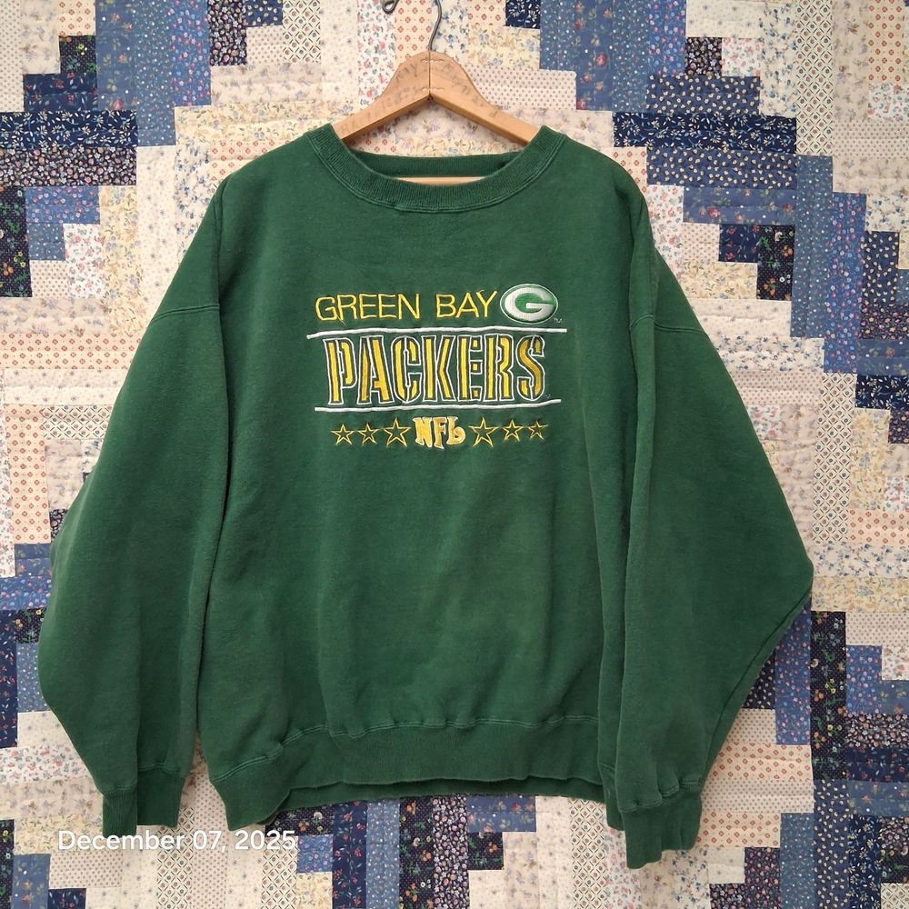 Vintage Majestic Green Bay Packers Embroidered Logo Sweatshirt Size XL